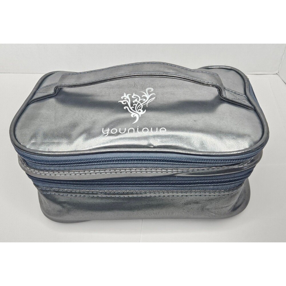 Younique Retired Silver Makeup Travel Bag Cosmetic Case